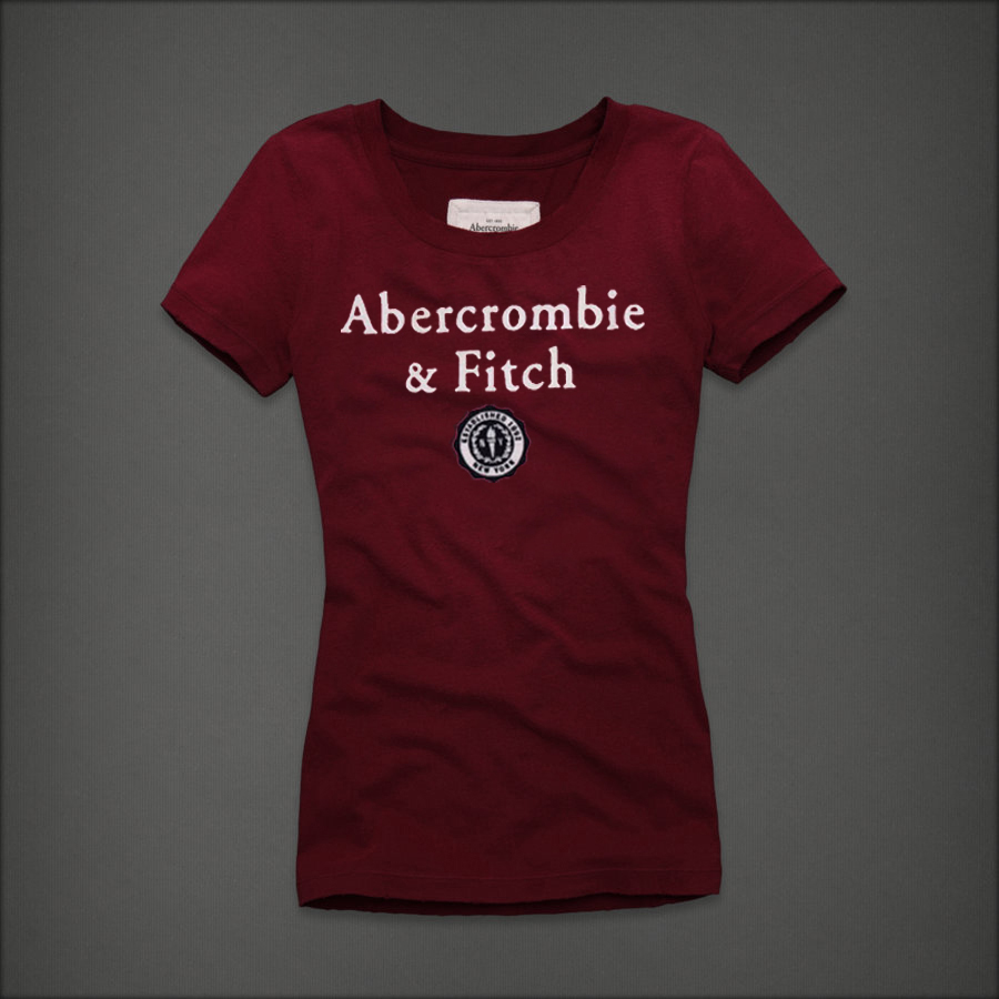 Abercrombie Fitch Mujeres De Cuello Redondo Corto Remera AF8267
